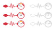 © RayZing   - Electric signal and gauge icon set. Editable vector illustration of energy levels and waveform comparison. EPS power monitoring pack