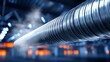 © 99 RIC - HVAC System: Industrial Air Duct with Steam or Smoke for Climate Control