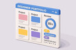 © Bohdan - 3d designer portfolio interface with project and review elements