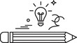 © Abbas - Pencil with light bulb and stars, symbolizing creativity, ideas, and inspiration in a vector illustration