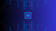 © Mani - Abstract glowing artificial intelligence microchip with ‘AI’
