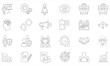 © TAWHID;EPS,JPG STOCK - A comprehensive set of business strategy and management thin line icons. Vector symbols for startup, growth, and teamwork concepts