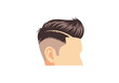 © dhorido studio - Illustrated head with short faded sides dark brown top hair with light stripes and a light skin tone