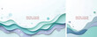 © Ftch. - Abstract background waves pastel color cut paper style. Waves, Circle & font shape pastel color for social media template