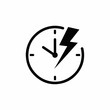 © Elenba - Quick time icon depicts speedy process with clock face and lightning bolt, quick time representing efficiency and urgency. Illustrative quick time symbol highlights fast pace and short duration.