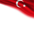 © REDMASON - White background with the flag of Turkey in the upper right corner