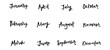 © Kafayet - Months of the year handwritten lettering set