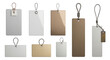 © abba - Blank hanging tags with loops isolated on a transparent background