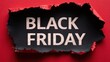 © juwairiya_nameera - torn red paper revealing black friday
