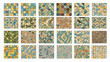 © Stock Image Paradise - A mosaic of abstract geometric and organic patterns in calming blue and green tones