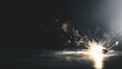 © Sergey - symbolic composition with glowing spark over metallic background, concept of human innovation and breakthrough, cinematic minimalism