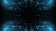 © Jubayer - Circuit blue board texture on black technology web banner background. AI chip innovation concept. Tech pattern on a futuristic backdrop.