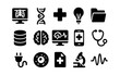 © 123levit - Set of black medical and technology icons in flat style