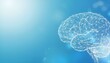 © Unslux - Brain shape Abstract blue network background representing connectivity mind. Digital technology and data visualization. Ideal for business and science presentations. AI