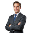 © shahinahmed - Professional businessman smiling with arms crossed, isolated on white background