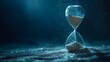 © Jojo* - Hourglass measures the passage of time amidst falling particles against a dark background