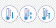 © dream destination888 - Set of temperature icons. Vector thermometer showing the temperature. Thermometer symbols, temperature scale, weather icons. Thermometer temperature up and down icon. Vector illustration, eps 10.