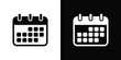© Creative Tarek - Black and white calendar icon with various dates shown in a transparent style