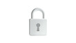 © Hahauhum - A shiny, white, 3D rendered padlock with a keyhole, centered on black