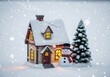 © DuanWed - christmas house with snowman, Ai generate