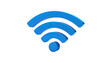 © ken - Blue wifi icon, curved signal waves, on a black background, 3D rendered