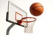 © Md - Basketball Hoop with Flying Ball – 3D Mid-Shot Render on White