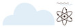 © robu_s - Cloud shape, atom model, and wave patterns combine to signify technology, innovation, science, computing, research, education and connectivity. Ideal for futuristic themes simple flat metaphor