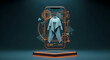 © Ans Creative - A digital representation of a stylish coat emerges from a smartphone, showcasing fashion and technology integration in a futuristic concept.