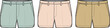 © Nasir - Fashionable selection of comfortable cotton blend shorts, presented in a set of three appealing shades, suitable for various casual occasions and seasonal attire