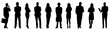 © Dhiraj - Silhouette business professionals, man and woman standing vectpr illustration