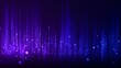 © Hnf - Abstract, vibrant graphic with vertical blue & purple light streaks, with glowing particles on a dark gradient background
