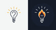 © Femke - Conceptual lightbulb illustrations symbolize the journey from inquiry and new ideas to burning passion and innovative solutions.