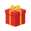 © Ammu - Red gift box with golden ribbon isolated on transparent background