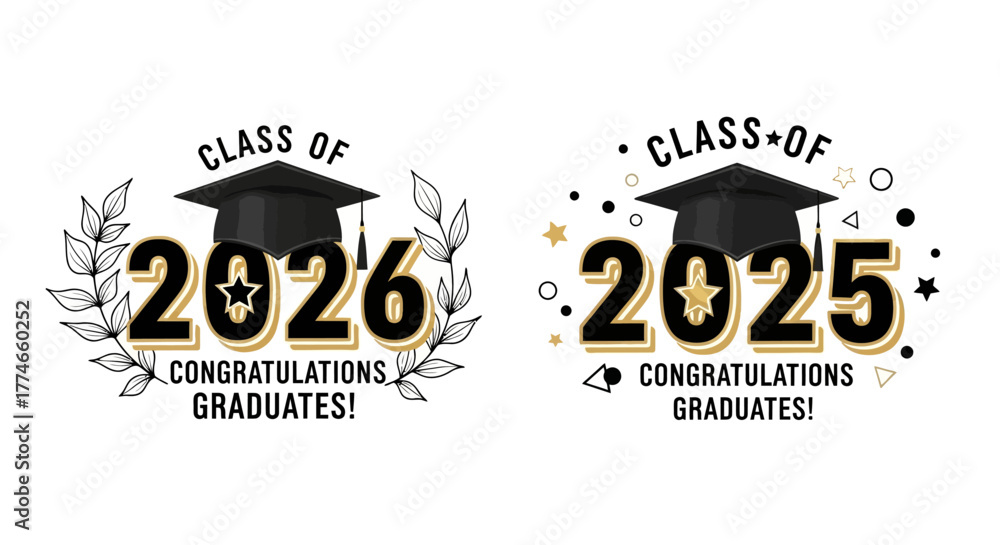 Graduation Class of 2025 and 2026 Congratulatory Badges and Emblems for ...
