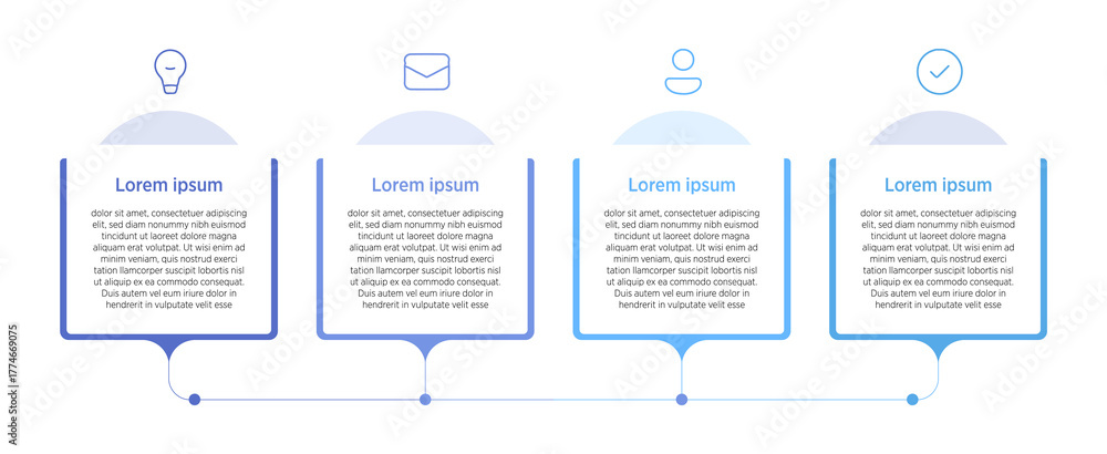 Project Planning Retangular Image Modern business model infographic with 4 horizontally aligned ...
