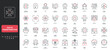 © Icon Majesty - Digital transformation, analytics and cloud computing, AI automation of industry line icon set. Process digitization, smart business innovation thin black and red outline symbols vector illustration