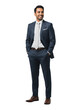 © Image Creative Stock - Handsome Indian businessman standing confident isolated on white or transparent background