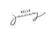 © StreetOnCamara - Hello january month text font calligraphy hand written lettering script black color object icon hello january jan winter season time happy new year merry christmas beautiful message december celebrate