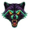 © Musa - A stylized illustration of a raccoon with a fierce expression, glowing eyes, and open mouth.