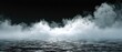 © Biancaart - Ethereal Mist Rising from Dark, Rippling Water Under a Black Sky