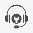 © Shipon - A headphone with a microphone encircles a wrench symbol, indicating technical support