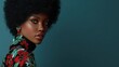 © Johannes - confident afro woman holiday style chic female model exuding festive fashion