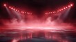 © Johannes - this is a red ice rink background with red neon lights and spotlights with smoke it can be used for hockey competitions and winter posters ice skating stadium stock created from a red background