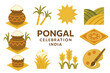 © LOBSTER LARRY - Pongal festival elements: traditional symbols and decorations in flat style