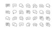 © Danica - Minimalistic linear speech bubble icon set, perfect for web and graphic design, apps, banners, social networks, and cards. This vector cartoon illustration offers a clean and modern aesthetic for