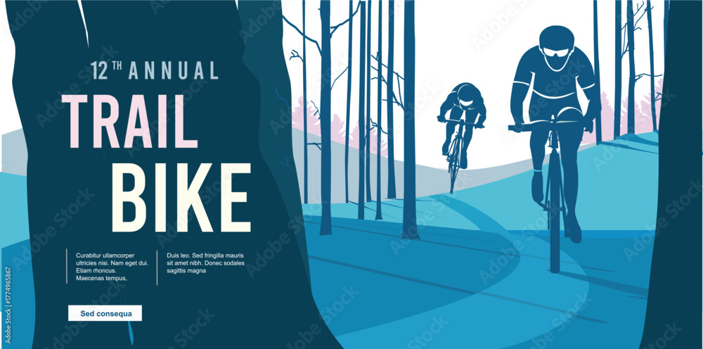 Trail Ride Vector Premium editable vector file trail bike sport with beautiful forest ...