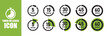 © Nayan Arts - Minutes Countdown Timer Icon Set. Timer, clock, stopwatch of 5, 10, 15, 20, 25, 30, 35, 40, 45, 50, 55 min and 1 hour isolated set icons. Vector Illustration