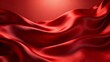 © bao - A close-up of rich, flowing red fabric with soft folds and a glossy texture, creating an elegant and luxurious visual effect.