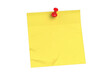 © MdSiddiqur - Bright yellow note paper pinned securely with a red thumbtack for reminders transparent background