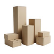 © Tarikulsio - Cardboard box collection varying sizes and shapes isolated on transparent background